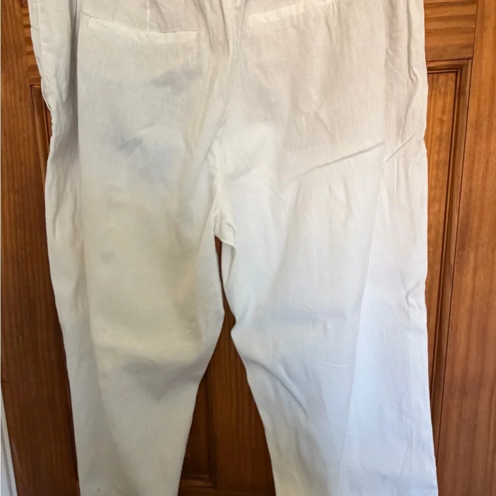 Vince Women's linen blend Pull-On Pants - Picture 5 of 11